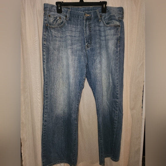 Lucky Brand 181 Jeans Mens 38x27 Blue Relaxed Bootleg light Wash Denim - Picture 1 of 6
